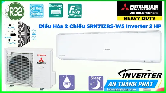 Điều Hòa 2 Chiều Mitsubishi Heavy SRK71ZRS-W5 Inverter 2 HP
