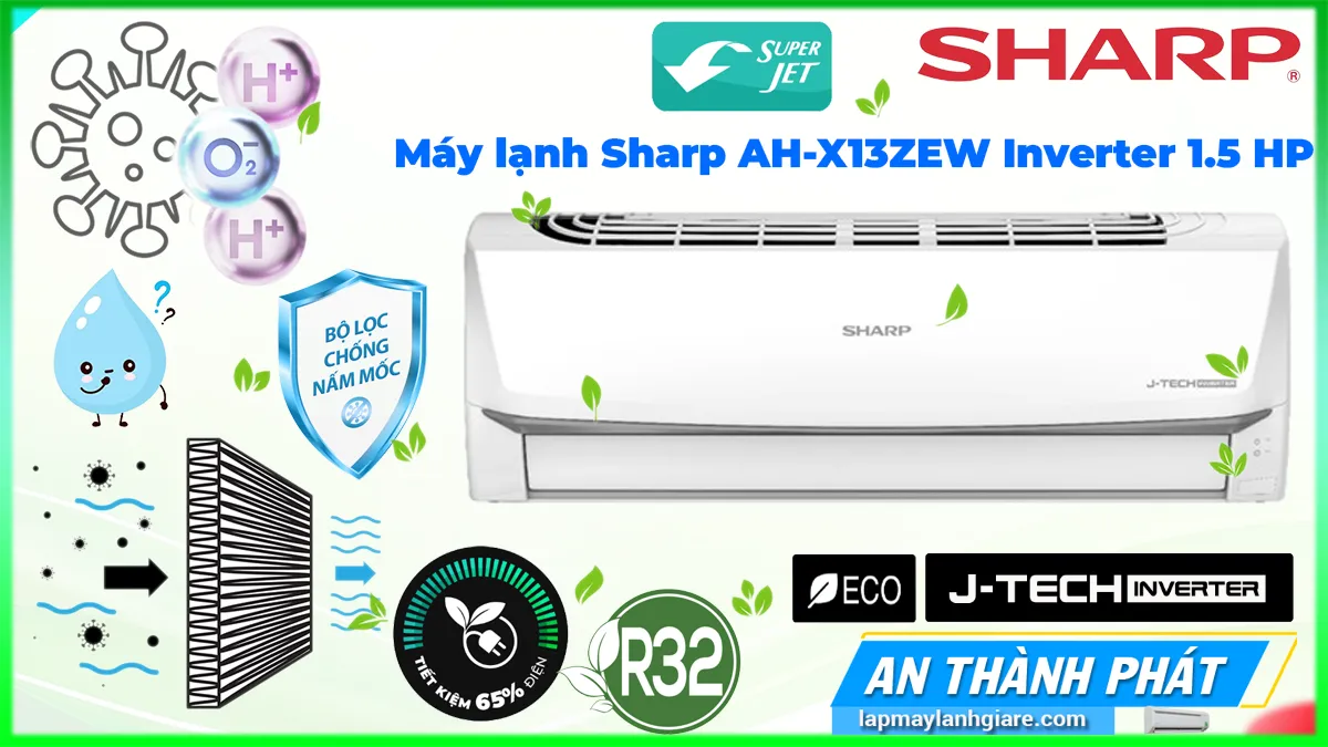 Máy lạnh Sharp AH-X13ZEW Inverter 1.5 HP