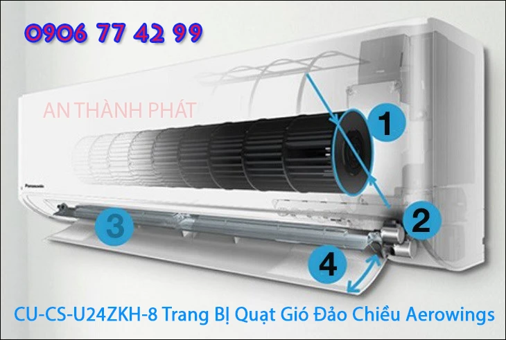 cánh quạt đảo gió Aerowings CU/CS-U24ZKH-8