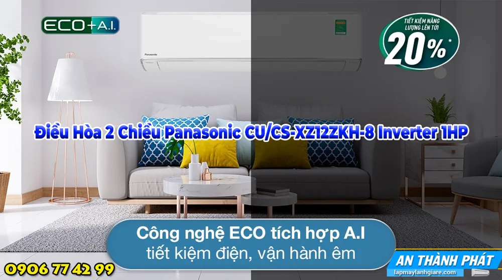 Điều Hòa 2 Chiều Panasonic CU/CS-XZ12ZKH-8 Inverter 1.5 HP 