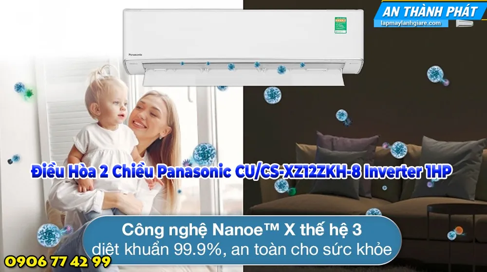 Điều Hòa 2 Chiều Panasonic CU/CS-XZ12ZKH-8 Inverter 1.5 HP 