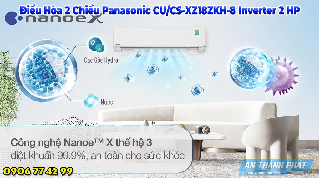 Điều Hòa 2 Chiều Panasonic CU/CS-XZ18ZKH-8 Inverter 2 HP