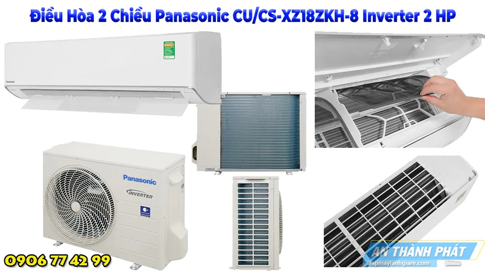 Điều Hòa 2 Chiều Panasonic CU/CS-XZ18ZKH-8 Inverter 2 HP 