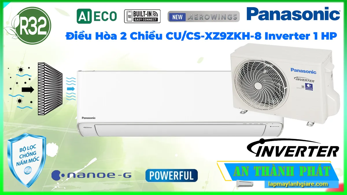 Điều Hòa 2 Chiều Panasonic CU/CS-XZ9ZKH-8 Inverter 1HP