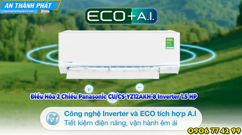 Điều Hòa 2 Chiều Panasonic CU/CS-YZ12AKH-8 Inverter 1.5 HP