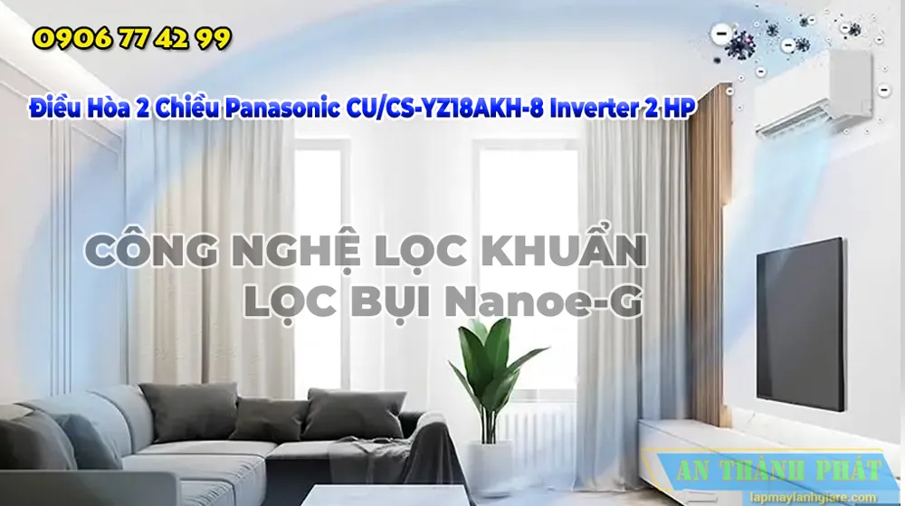 Điều Hòa 2 Chiều Panasonic CU/CS-YZ18AKH-8 Inverter 2 HP