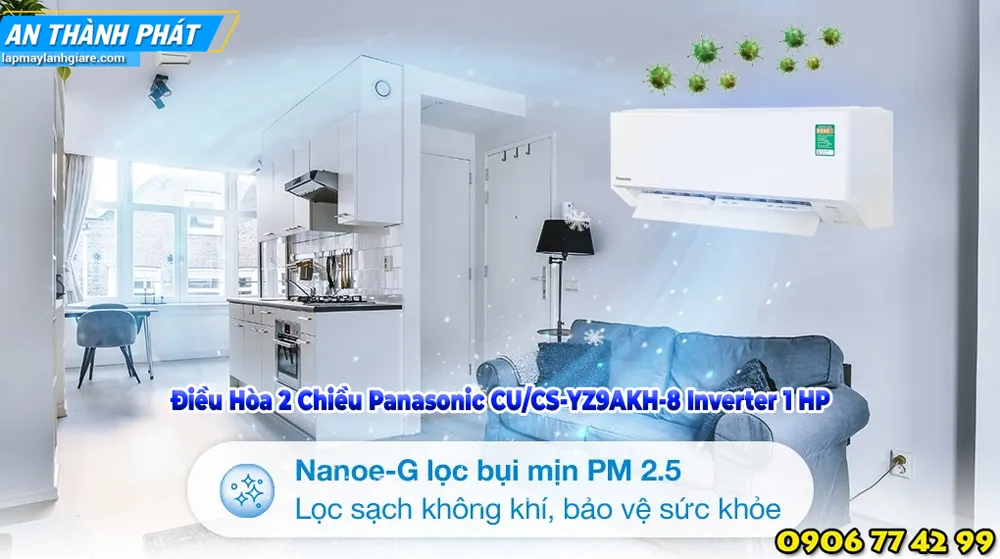 Điều Hòa 2 Chiều Panasonic CU/CS-YZ9AKH-8 Inverter 1 HP