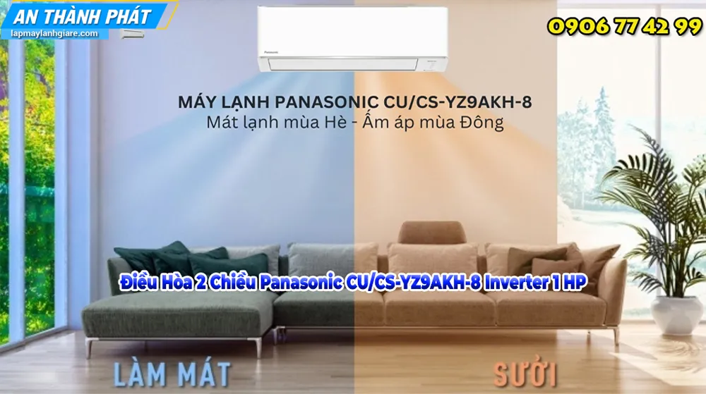 Điều Hòa 2 Chiều Panasonic CU/CS-YZ9AKH-8 Inverter 1 HP