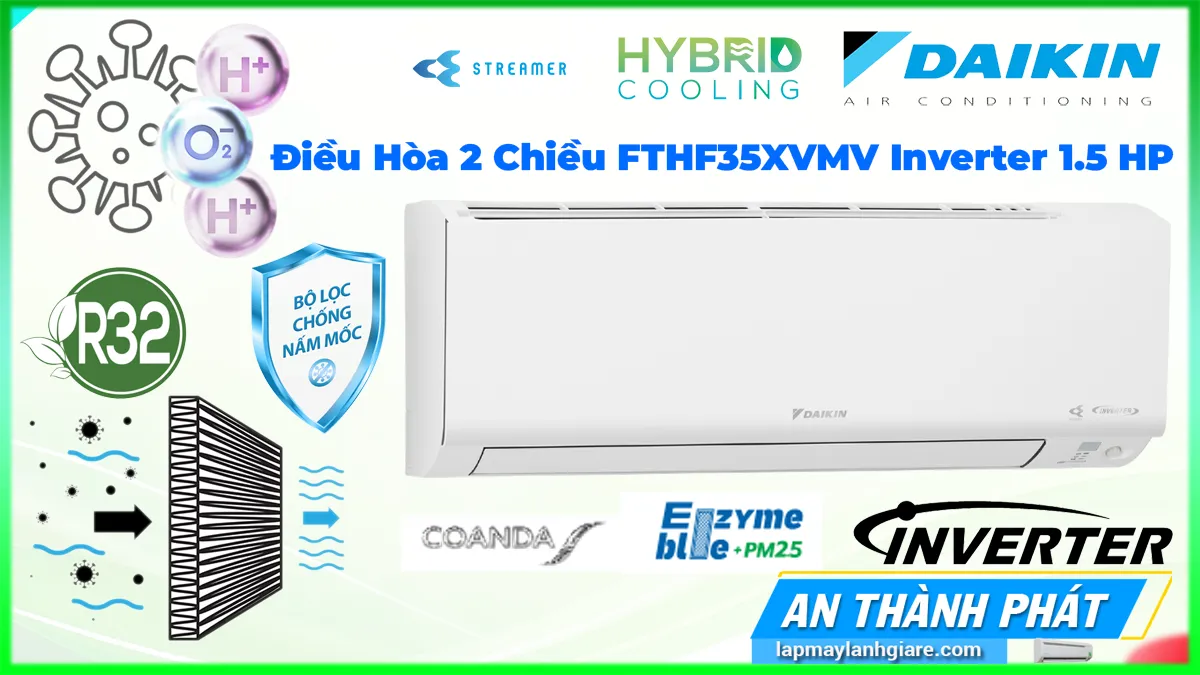 Điều Hòa 2 Chiều Daikin FTHF35XVMV Inverter 1.5 HP 