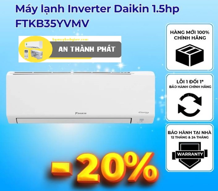 Máy lạnh Daikin Inverter 1.5 HP ATKB35YVMV
