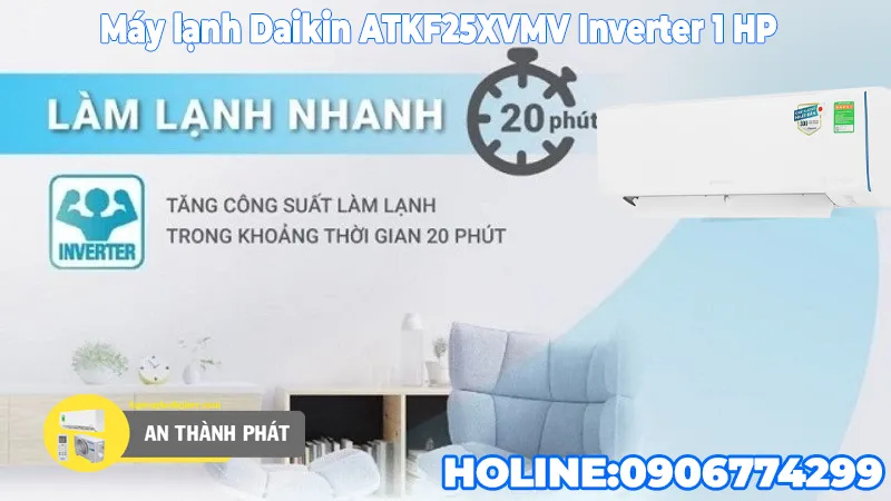 Công nghệ làm lạnh nhanh FTKF25XVMV giúp tiết kiệm điện hơn