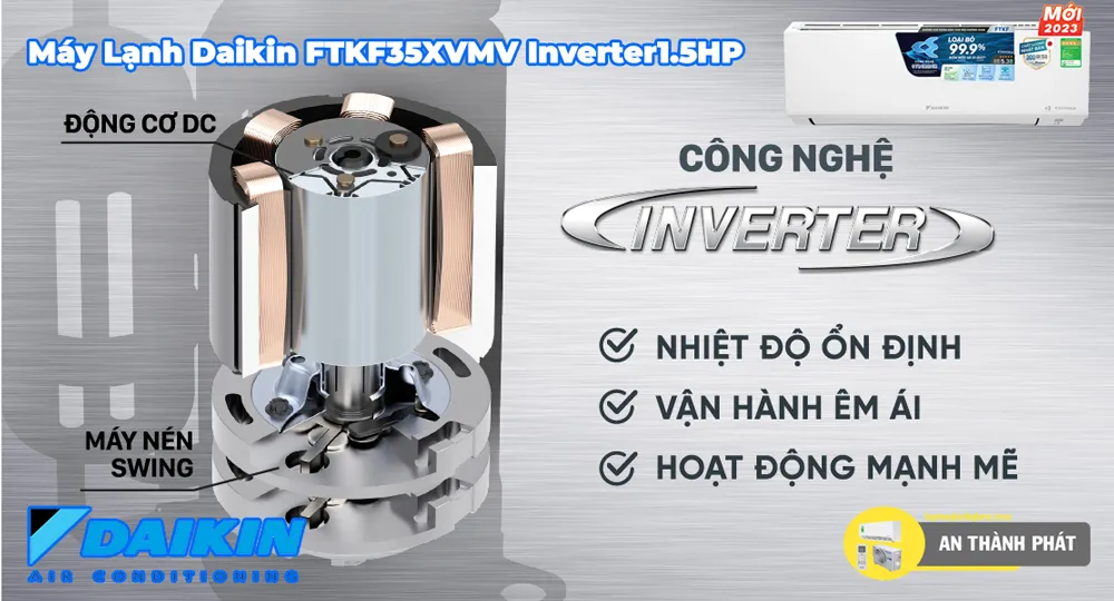 Máy Lạnh Daikin FTKF35XVMV công nghệ inverter giúp tiết kiệm điện năng 