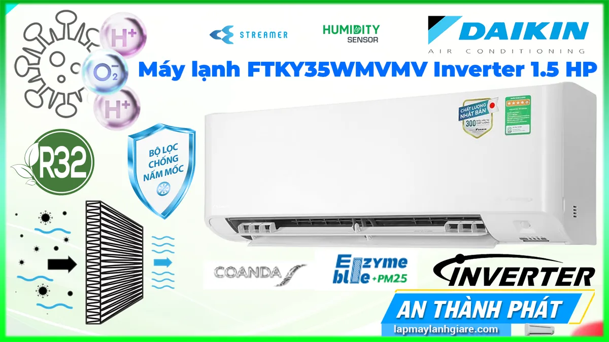 Máy lạnh Daikin FTKY35WMVMV Inverter 1.5 HP 