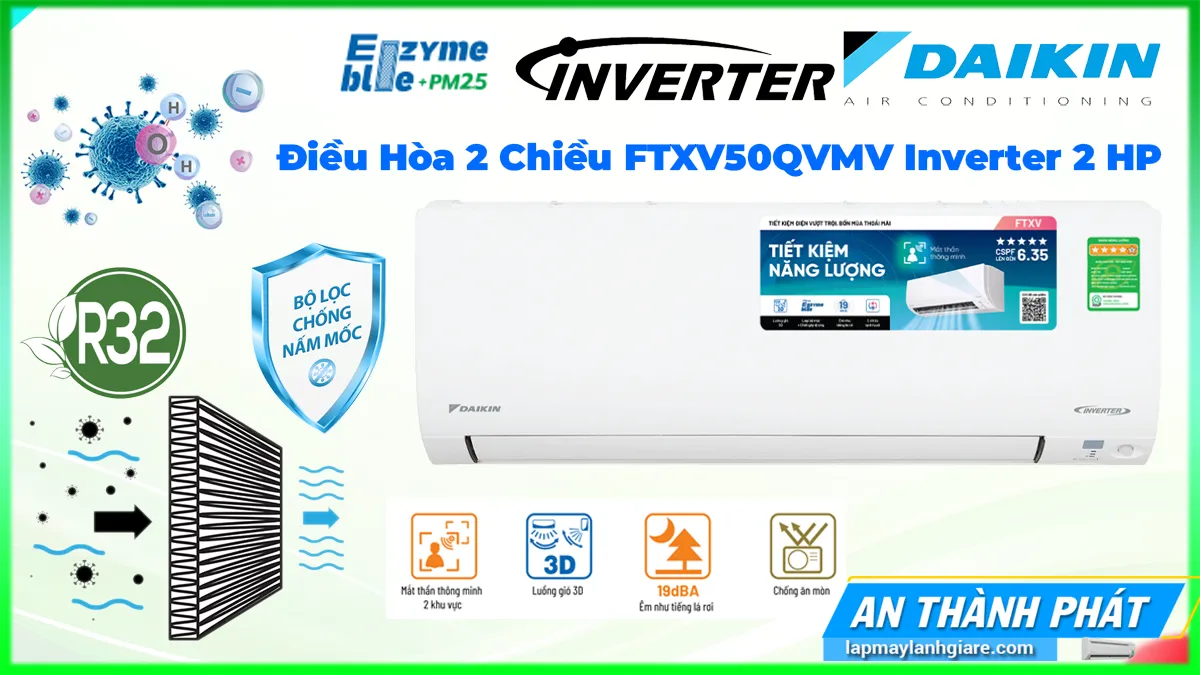 Điều Hòa 2 Chiều Daikin FTXV50QVMV Inverter 2 HP 