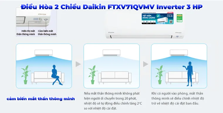 Điều Hòa 2 Chiều Daikin FTXV71QVMV Inverter 3 HP