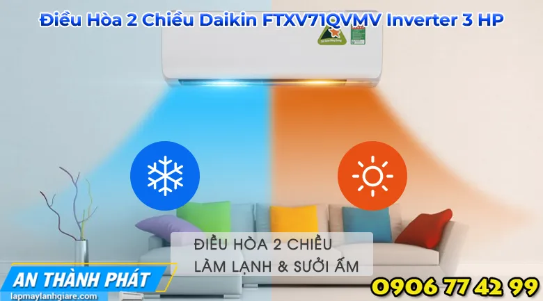 Điều Hòa 2 Chiều Daikin FTXV71QVMV Inverter 3 HP