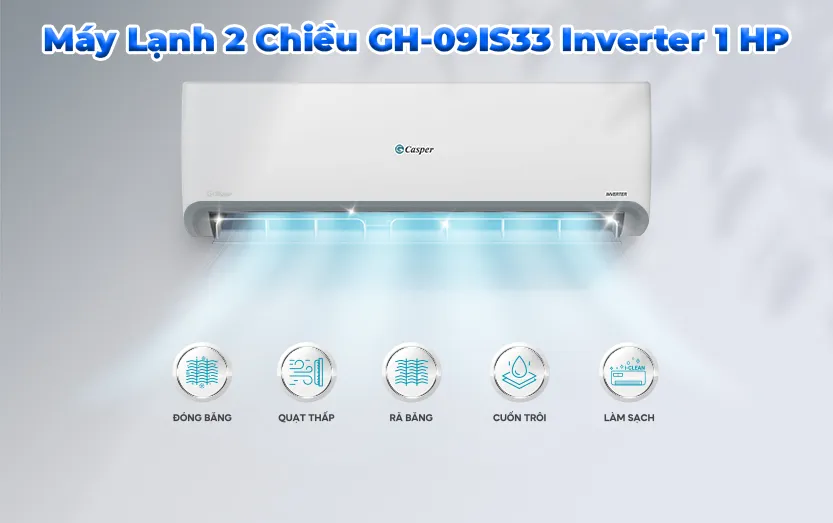 Máy Lạnh 2 Chiều Casper GH-09IS33 Inverter 1 HP