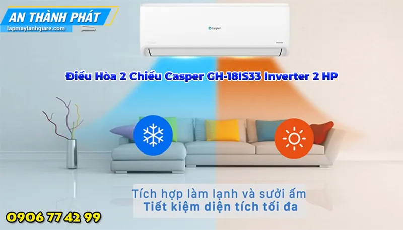 Điều Hòa 2 Chiều Casper GH-18IS33 Inverter 2 HP