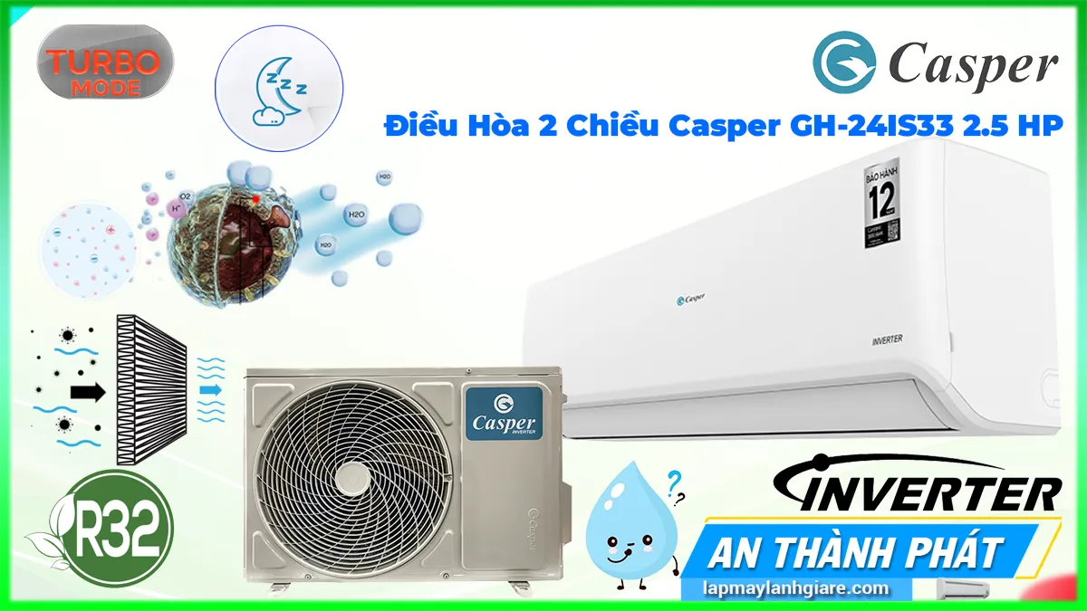 Điều Hòa 2 Chiều Casper GH-24IS33 Inverter 2.5 HP