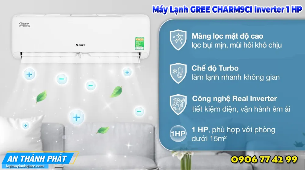 Máy Lạnh GREE CHARM9CI Inverter 1 HP