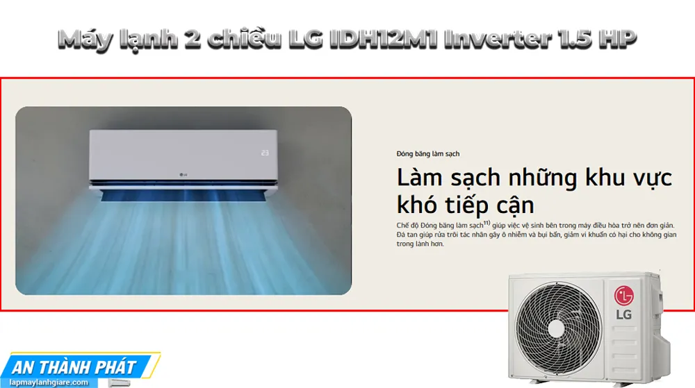 Máy lạnh 2 chiều LG IDH12M1 Inverter 1.5 HP