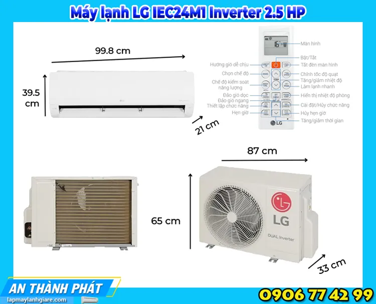 thông số thiết kế bên ngoài máy lạnh