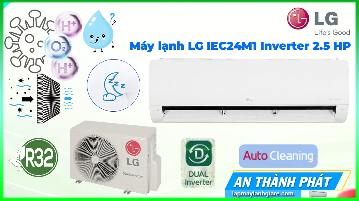 Máy lạnh LG IEC24M1 Inverter 2.5 HP,Máy lạnh LG IEC24M1,LG IEC24M1,Máy lạnh LG IEC24M1 2.5 HP,LG IEC24M1 Inverter 2.5 HP,LG IEC24M1 Inverter,Máy lạnh LG IEC24M1 2.5 HP, điều hòa LG 22000 BTU,máy lạnh LG làm lạnh nhanh jet cool,máy lạnh LG wifi điều khiển,máy lạnh LG lọc không khí PM2.5,máy lạnh LG 2025,máy lạnh LG cho phòng lớn,