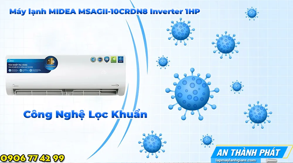 Máy lạnh MIDEA MSAGII-10CRDN8 Inverter 1HP