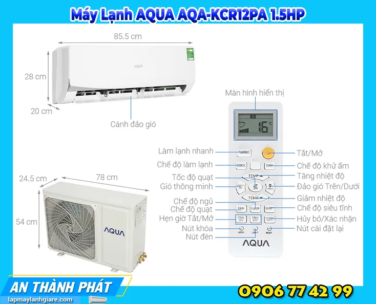 Máy Lạnh AQUA AQA-KCR12PA 1.5HP