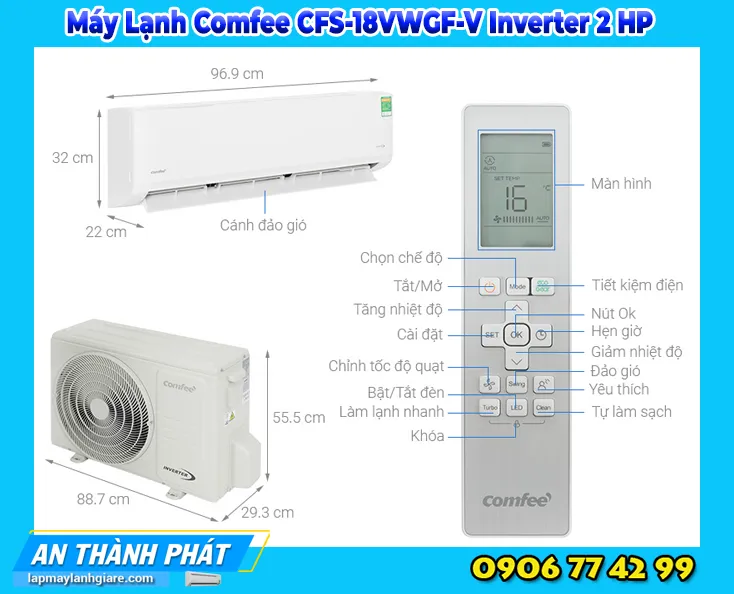 Máy Lạnh Comfee CFS-18VWGF-V Inverter 2 HP
