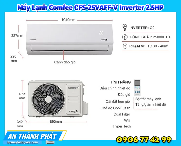 Máy Lạnh Comfee CFS-25VAFF-V Inverter 2.5HP