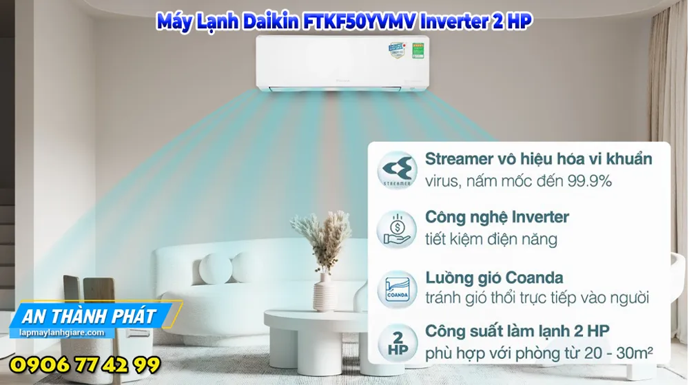 Máy Lạnh Daikin FTKF50YVMV Inverter 2 HP