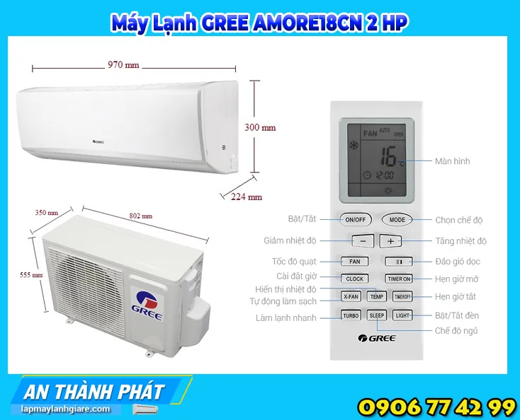 Máy Lạnh GREE AMORE18CN 2 HP