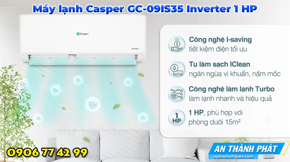 Máy lạnh Casper GC-09IS35 Inverter 1 HP