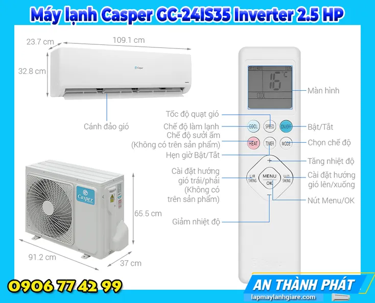 Máy lạnh Casper GC-24IS35 Inverter 2.5 HP