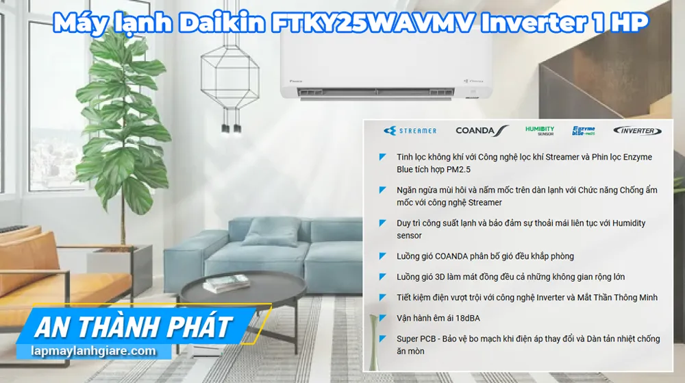 Máy lạnh Daikin FTKY25WAVMV Inverter 1 HP 