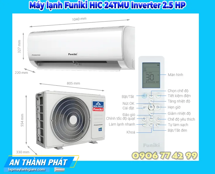 Máy lạnh Funiki HIC 24TMU Inverter 2.5 HP