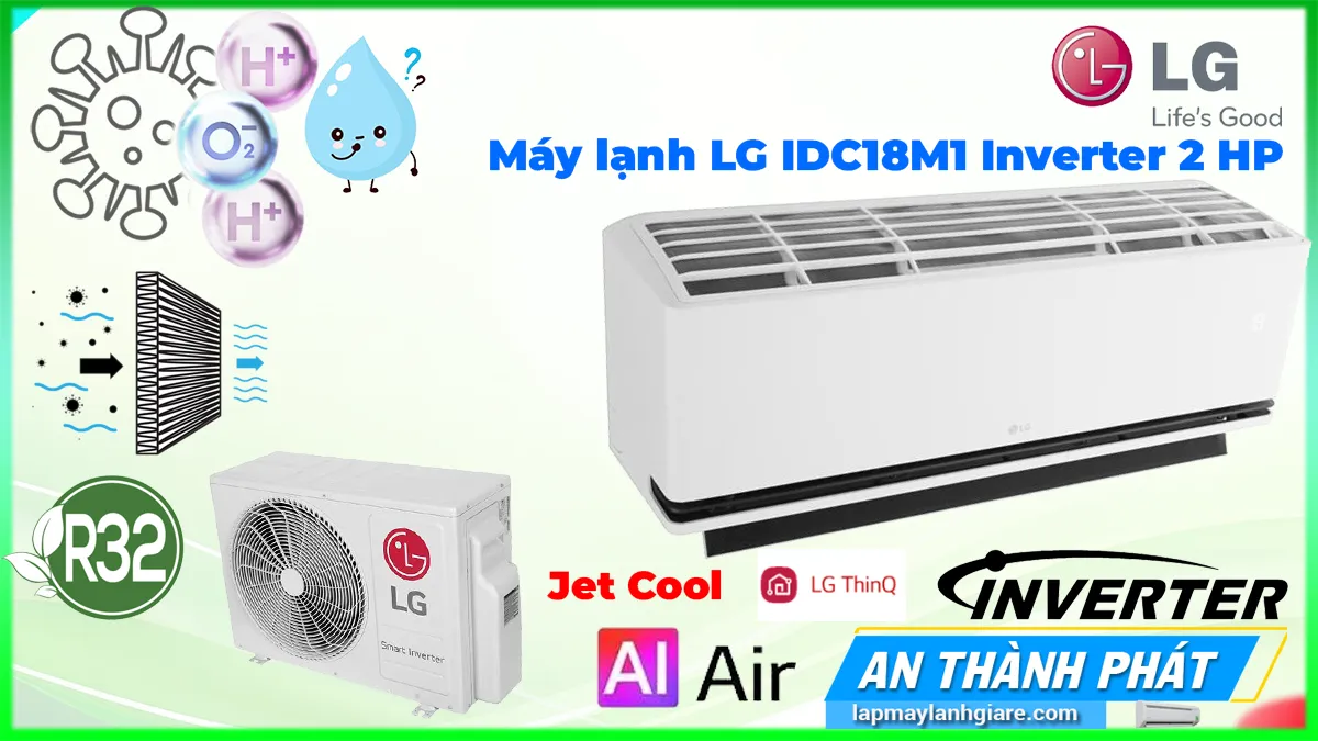 máy lạnh LG-IDC18M1 Inverter 2hp dòng máy lạnh hiện đại công nghệ mới 