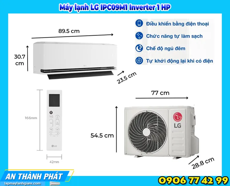 Máy lạnh LG IPC09M1 Inverter 1 HP