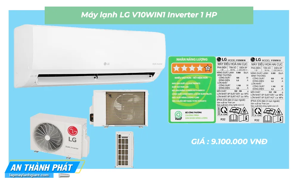 Máy lạnh LG V10WIN1 Inverter 1 HP