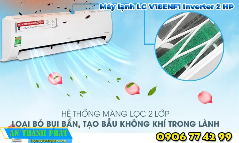 Máy lạnh LG V24ENF1 Inverter 2.5 HP he thông lọc không khí
