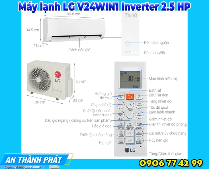 Máy lạnh LG V24WIN1 Inverter 2.5 HP