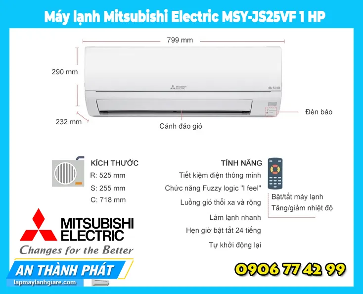 Máy lạnh Mitsubishi Electric MSY-JS25VF 1 HP