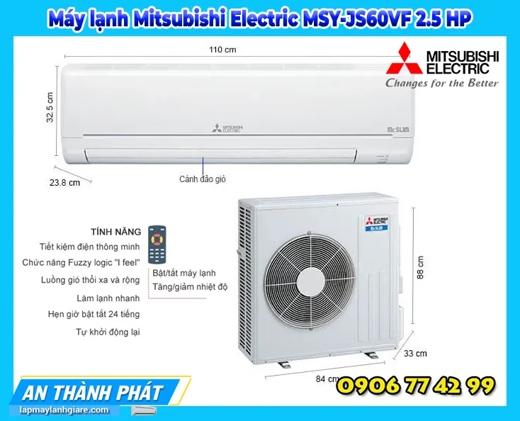 Máy lạnh Mitsubishi Electric MSY-JS60VF 2.5 HP