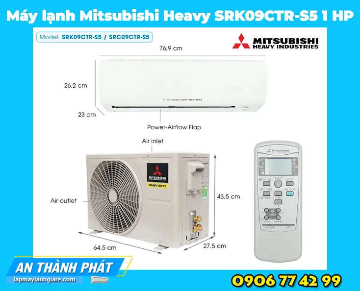 Máy lạnh Mitsubishi Heavy SRK09CTR-S5 1 HP