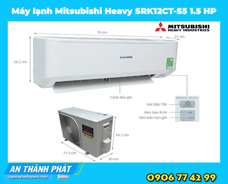 Máy lạnh Mitsubishi Heavy SRK12CT-S5 1.5 HP