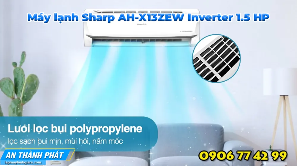 Máy lạnh Sharp AH-X13ZEW Inverter 1.5 HP