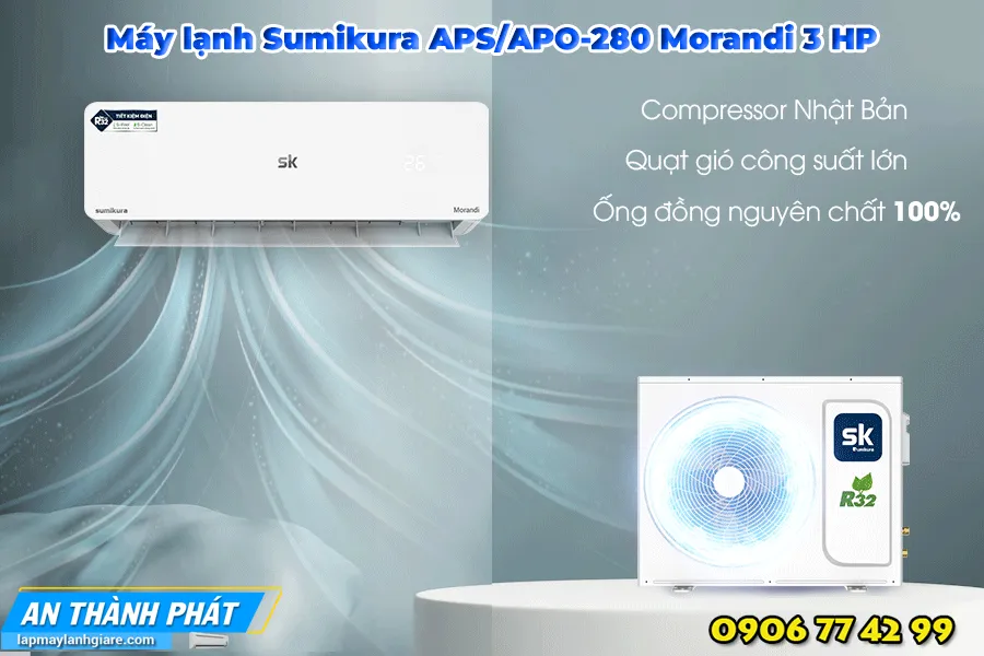 Máy lạnh Sumikura APS/APO-280 Morandi 3 HP 
