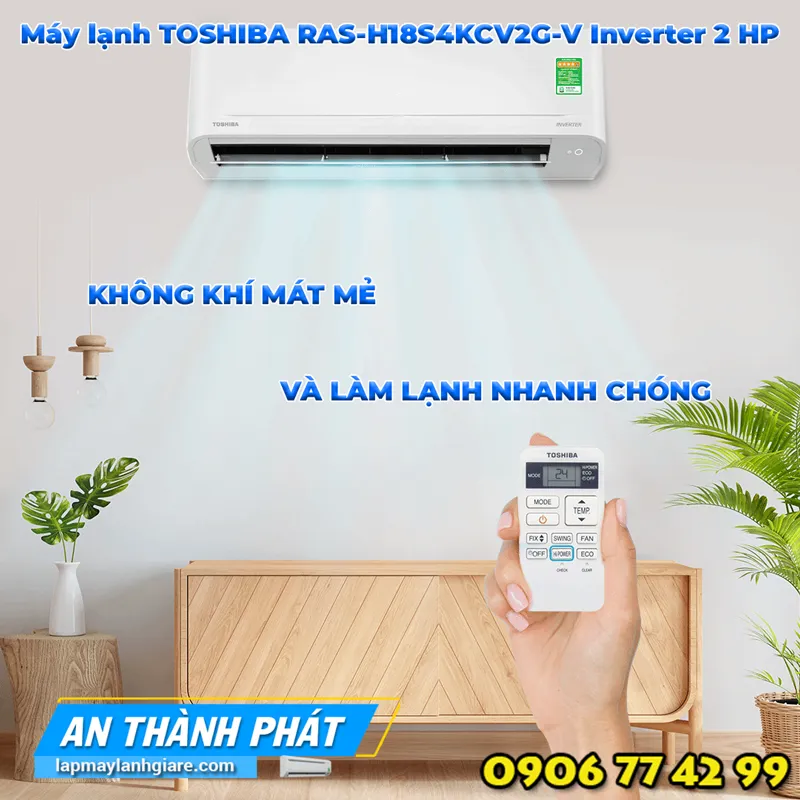 Máy lạnh TOSHIBA RAS-H18S4KCV2G-V mat lạnh khong khi