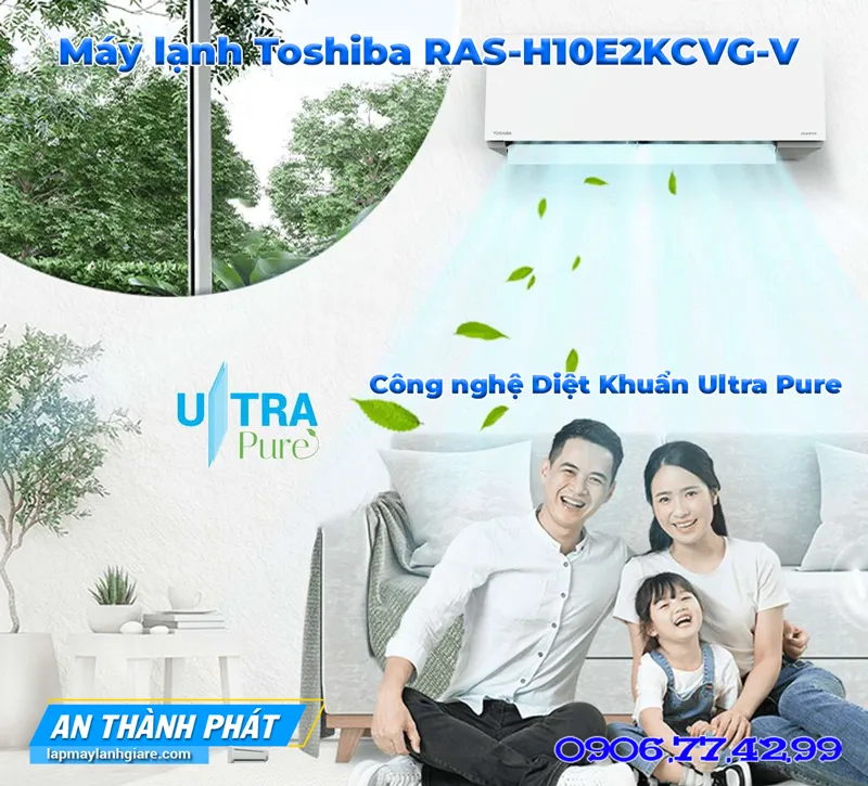 Máy lạnh Toshiba RAS-H10E2KCVG-V cong nghe lọc khuan the he moi